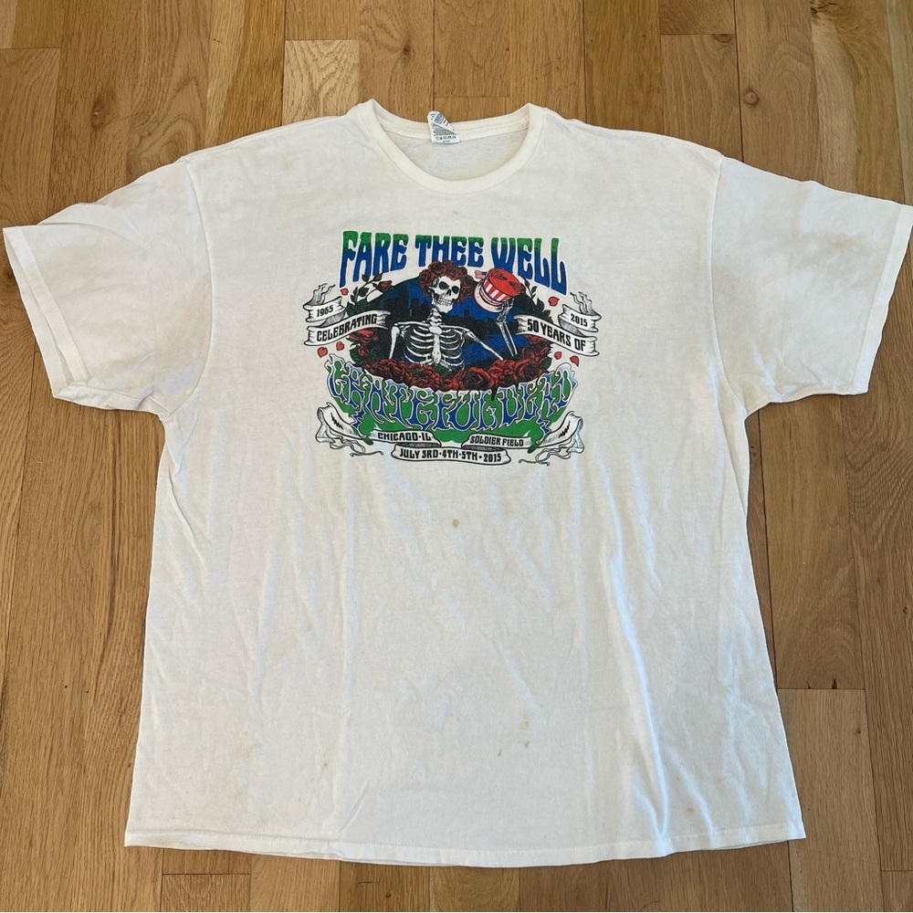Grateful Dead Fare Thee Well Skeleton Dancing Bears Chicago Band Shirt Tee 2XL